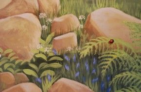 Bosco e animali dipinti su ante armadio
