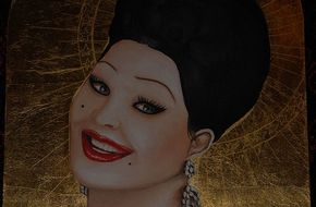 Moira Orfei - Acrilico e foglia oro su tavola