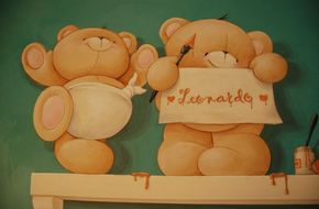 Dettaglio cameretta decorata con orsetti