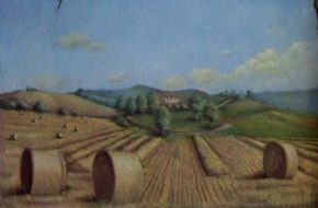 Trompe l'oeil paesaggio toscano