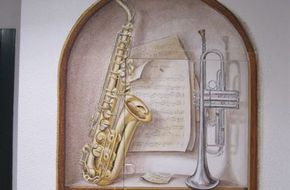 Trompe l'oeil nicchia con sax